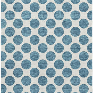 HomeRoots 10' X 14' Teal and Ivory Polka Dot Area Rug - Durable, UV-Protected, Stain-Resistant for Any Space 677441