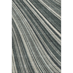 HomeRoots 8' X 10' Striped Washable Area Rug - Durable Black, Gray & Ivory Design with UV Protection & Easy Care 677457