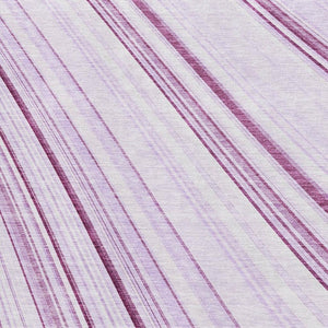 HomeRoots 10' X 14' Soft Lavender & Ivory Striped Washable Area Rug with UV Protection for Stylish Living Spaces 677495