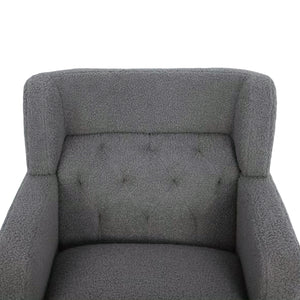 English Elm Christopher Knight Home® - Upholstered Teddy Fleece Armchair with Tufted Back, Contemporary Cozy Accent Seat for Living Room DARK GREY N763P193158R