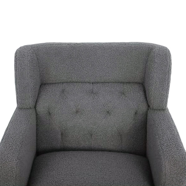 English Elm Christopher Knight Home® - Upholstered Teddy Fleece Armchair with Tufted Back, Contemporary Cozy Accent Seat for Living Room DARK GREY N763P193158R