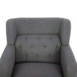 Christopher Knight Home® - Noble House - - Upholstered Accent Chair Tufted Armchair For Living Room And Bedroom, Dark Grey