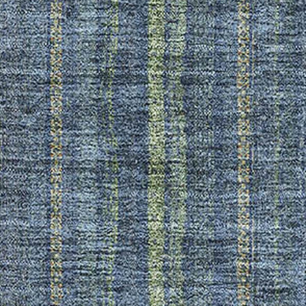 HomeRoots 10' Blue and Green Striped Washable Area Rug with UV Protection - Durable, Stylish, Easy Care for Families 677531
