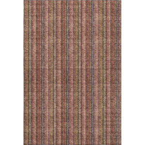 HomeRoots 10' Blush Purple & Orange Striped Washable Area Rug – UV Protected, Stain-Resistant Design for Homes 677537