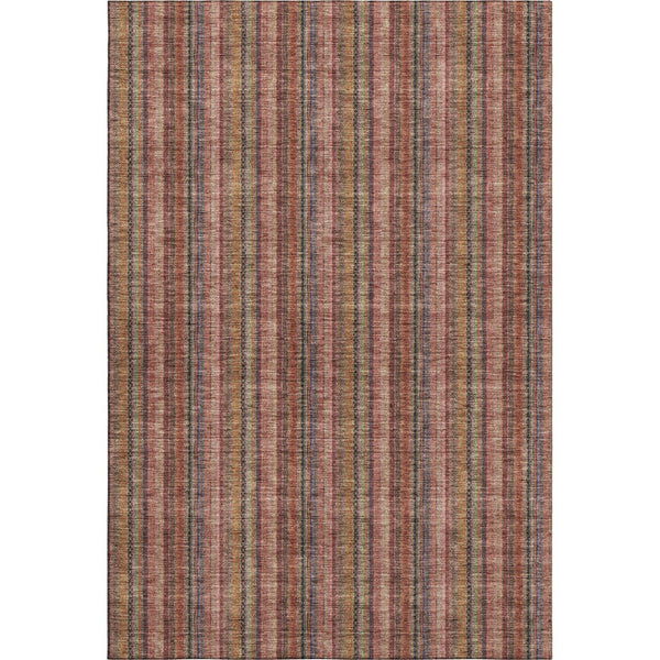 HomeRoots 10' Blush Purple & Orange Striped Washable Area Rug – UV Protected, Stain-Resistant Design for Homes 677537