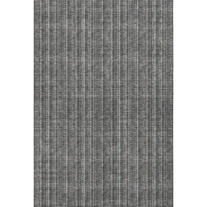 HomeRoots 5' X 8' Gray And Silver Striped Area Rug - Washable, UV Protected, Soft, Durable & Stylish for Home 677545