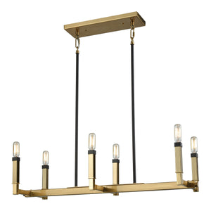 Mandeville 31'' Wide 6-Light Chandelier - Oil Rubbed Bronze and Satin Brass 67755/6 Elk Lighting