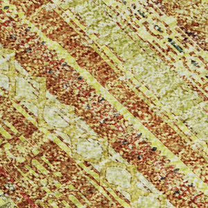 HomeRoots 8' X 10' Amber & Artichoke Green Striped Washable Area Rug - UV Protected, Stain Resistant & Stylish 677553