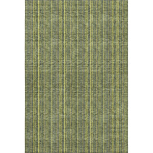 HomeRoots 5' X 8' Olive Green & Navy Blue Striped Washable Area Rug with UV Protection for High-Traffic Areas 677557