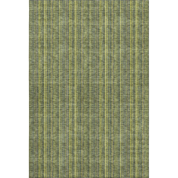 HomeRoots 10' Olive Green & Navy Blue Striped Washable Area Rug - Durable, UV Protected for Busy Homes! 677561