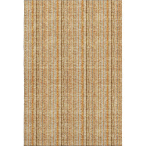 HomeRoots 9' X 12' Peach Beige & Orange Striped Area Rug - Washable, UV Protected, Stylish for Homes & Pets 677566