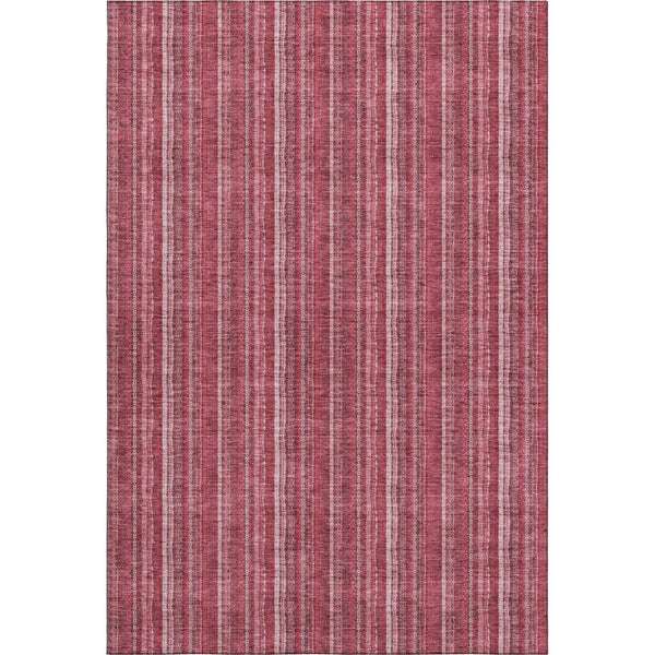 HomeRoots 5' X 8' Pink And Ivory Striped Washable Area Rug – Kid & Pet Friendly, UV Protected, Easy Care Design! 677569