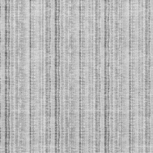 HomeRoots 8' X 10' Silver and Gray Striped Area Rug - Washable, UV-Protected, Perfect for Kids & Pets! 677577