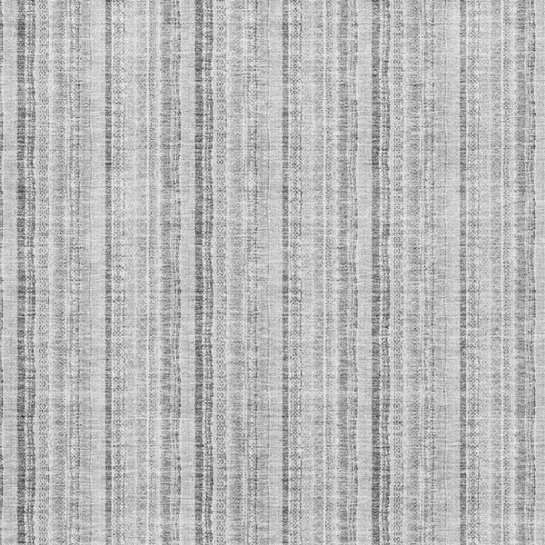 HomeRoots 8' X 10' Silver and Gray Striped Area Rug - Washable, UV-Protected, Perfect for Kids & Pets! 677577
