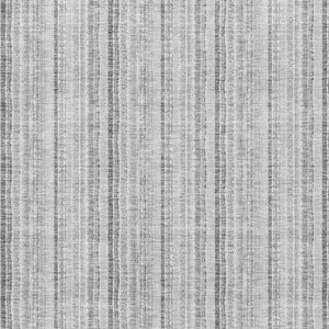HomeRoots 10' X 14' Chic Silver and Gray Striped Washable Area Rug – UV Protected, Stain-Resistant Elegance 677579