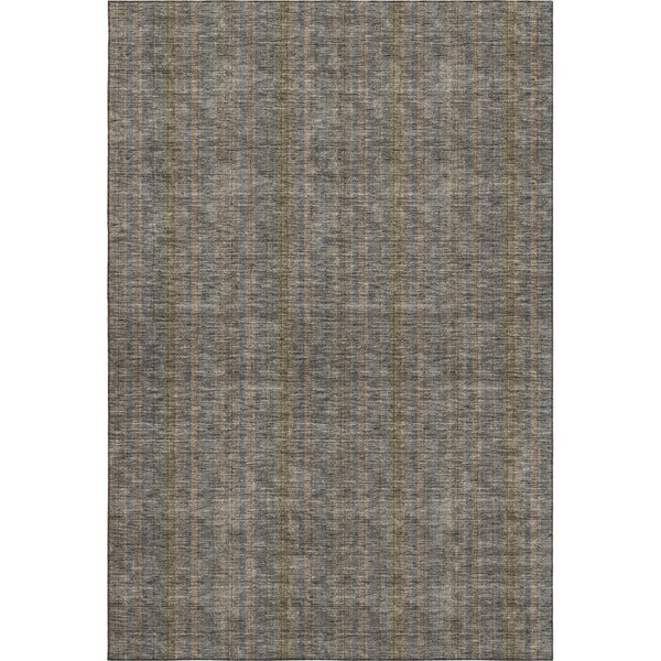 HomeRoots 5' X 8' Taupe and Olive Green Striped Area Rug – Washable, UV Protected, Stylish for Any Space! 677581