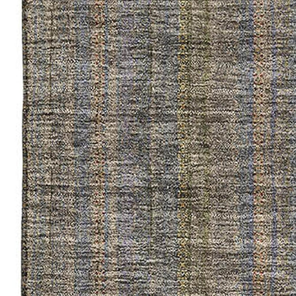 HomeRoots 5' X 8' Taupe and Olive Green Striped Area Rug – Washable, UV Protected, Stylish for Any Space! 677581