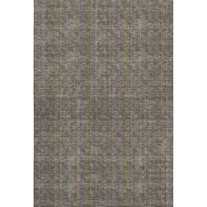 HomeRoots 8' X 10' Stylish Taupe & Olive Green Striped Area Rug – Washable, UV-Protected for Busy Homes! 677583