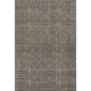 HomeRoots 9' X 12' Taupe & Olive Green Striped Washable Area Rug – Durable, UV-Protected for Homes with Kids & Pets 677584
