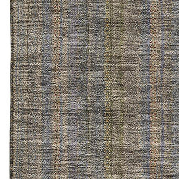 HomeRoots 10' Taupe and Olive Green Striped Washable Area Rug - UV Protected, Stain Resistant, Easy Care Design 677585
