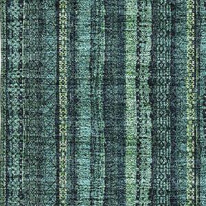 HomeRoots 5' X 8' Coastal Teal & Mint Green Striped Washable Area Rug with UV Protection & Stain Resistance 677587