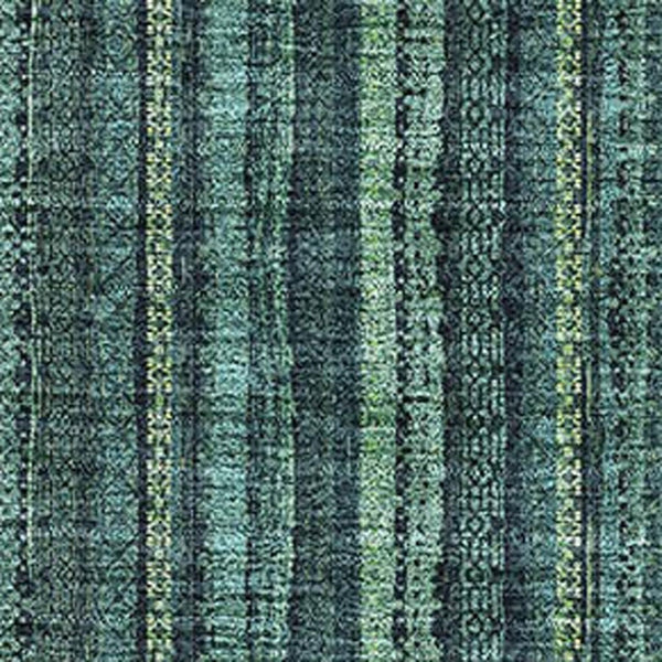 HomeRoots 8' X 10' Teal & Mint Green Striped Area Rug - Washable, UV Resistant, Perfect for High-Traffic Areas 677589