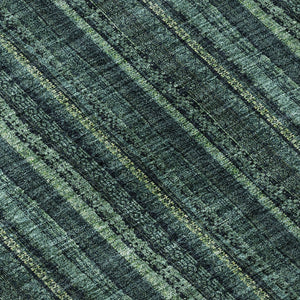 HomeRoots 10' X 14' Teal And Mint Green Striped Area Rug - Washable, UV Protection, Perfect for Busy Homes! 677591