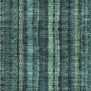 HomeRoots 10' X 14' Teal And Mint Green Striped Area Rug - Washable, UV Protection, Perfect for Busy Homes! 677591