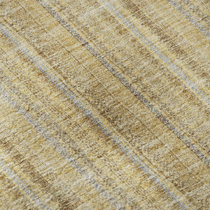HomeRoots 5' X 8' Washable Wheat Gray and Gold Striped Area Rug - Durable, Stain Resistant, UV Protected Style! 677593