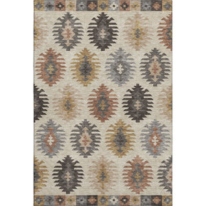 HomeRoots 5' X 8' Beige Copper Gold Southwestern Area Rug - Stylish, Washable, UV-Protected & Kid-Friendly! 677599