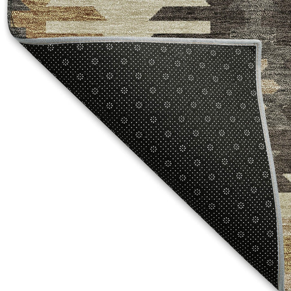 HomeRoots 5' X 8' Beige Copper Gold Southwestern Area Rug - Stylish, Washable, UV-Protected & Kid-Friendly! 677599