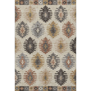 HomeRoots 5' X 8' Beige Copper Gold Southwestern Area Rug - Stylish, Washable, UV-Protected & Kid-Friendly! 677599