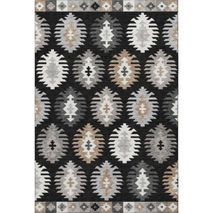 HomeRoots 10' X 14' Washable Southwestern Area Rug - Durable, UV-Protected, Stylish Design for High-Traffic Spaces 677609
