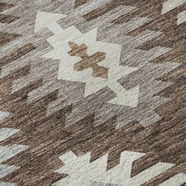 HomeRoots 9' X 12' Southwestern Area Rug - Durable, Washable, UV-Protected, Stain-Resistant for High-Traffic Homes 677614