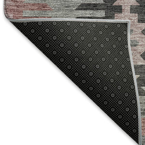 HomeRoots 5' X 8' Gray Mauve Silver Southwestern Area Rug - Soft, Durable, Washable & UV Protected for Homes 677623