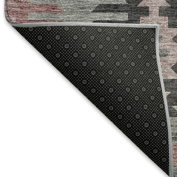 HomeRoots 5' X 8' Gray Mauve Silver Southwestern Area Rug - Soft, Durable, Washable & UV Protected for Homes 677623