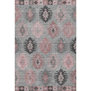 HomeRoots 9' X 12' Gray Mauve Silver Southwestern Area Rug – Durable, Washable, UV Protected for Every Home! 677626