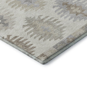 HomeRoots 8' X 10' Southwestern Washable Area Rug in Warm Ivory, Beige & Gray - UV Protected & Durable Design 677631