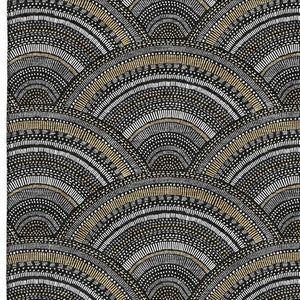 HomeRoots 5' X 8' Modern Black Gray Gold Geometric Washable Area Rug with UV Protection for Homes & Pets 677671