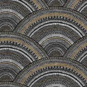 HomeRoots 10' X 14' Washable Geometric Area Rug in Black, Gray & Gold - Durable, UV-Protected & Stylish! 677675