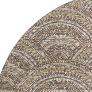 HomeRoots 8' Washable Round Rug in Brown, Beige & Taupe - Stylish, Stain Resistant, UV Protected Area Rug 677678