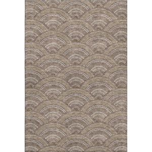 HomeRoots 10' X 14' Stylish Brown Beige Taupe Geometric Area Rug – Washable, Stain-Resistant & UV Protected! 677681