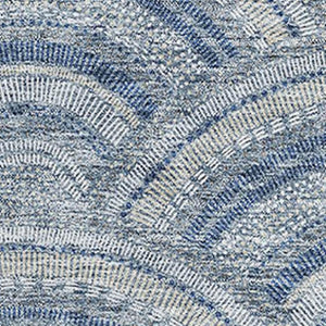 HomeRoots 5' X 8' Stylish Denim Blue and Ivory Geometric Area Rug with UV Protection, Easy-Care Design 677683