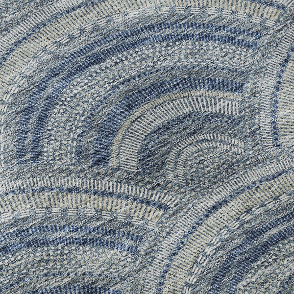 HomeRoots 10' X 14' Durable Denim Blue, Ivory & Gray Geometric Area Rug - Stain-Resistant & UV Protected 677687