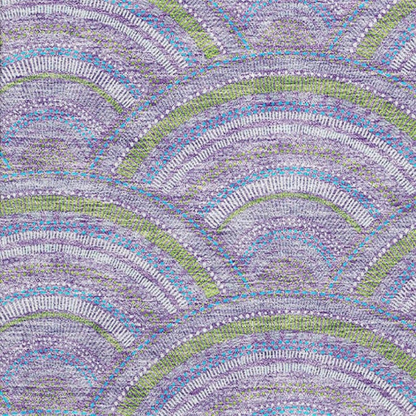 HomeRoots 5' X 8' Elegant Geometric Area Rug in Lavender & Olive Green - Washable, UV-Protected, Family-Friendly 677689
