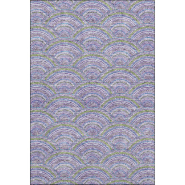 HomeRoots 8' X 10' Stylish Lavender Olive Green Ivory Geometric Area Rug – Washable, UV Protected for Homes 677691