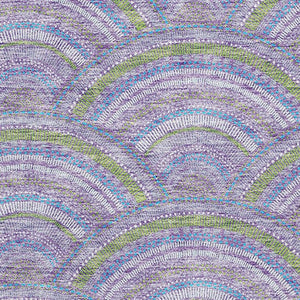 HomeRoots 9' X 12' Stylish Lavender Olive Green Ivory Geometric Washable Rug with UV Protection for Homes 677692