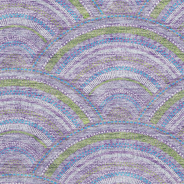 HomeRoots 9' X 12' Stylish Lavender Olive Green Ivory Geometric Washable Rug with UV Protection for Homes 677692