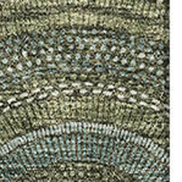 HomeRoots 8' X 10' Olive Green & Silver Geometric Area Rug - Washable, UV-Protected, Durable & Stylish Design 677703