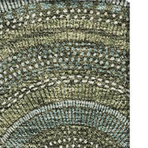 HomeRoots 10' Olive Green & Silver Geometric Area Rug - Washable, UV Protected, Perfect for High-Traffic Spaces 677705